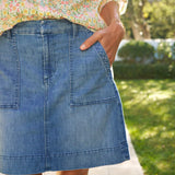Frank and Eileen Jameson Skirt in Blue with Light Wash