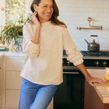 Frank and Eileen Monterey Pointelle Sweater in Sand