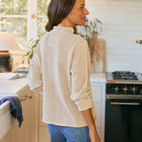 Frank and Eileen Monterey Pointelle Sweater in Sand