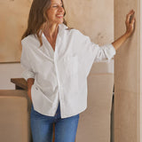 Frank and Eileen Oona Shirt in White Superluxe