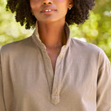 Frank and Eileen Patrick Popover Fleece Henley in Toasted