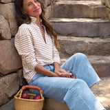 Frank and Eileen Patrick Henley in White and Camel Stripe