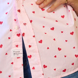 Frank and Eileen Relaxed Button -Up Shirt in Pink Stripe Hearts