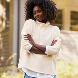 Frank and Eileen Monterey Rolled Funnel Neck Sweater in Cream