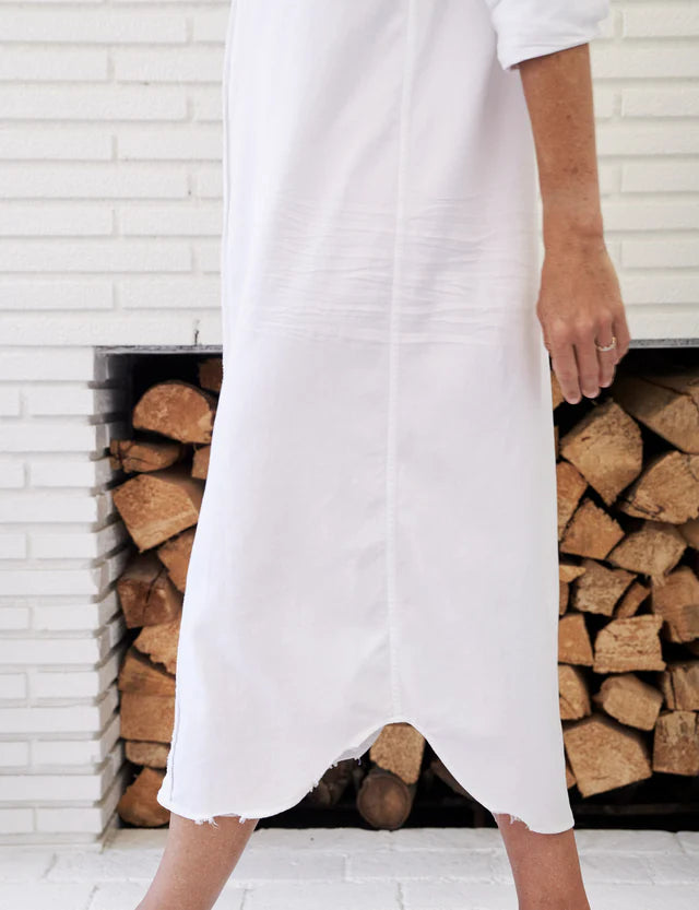 Frank and Eileen Rory Maxi Shirtdress in White Denim