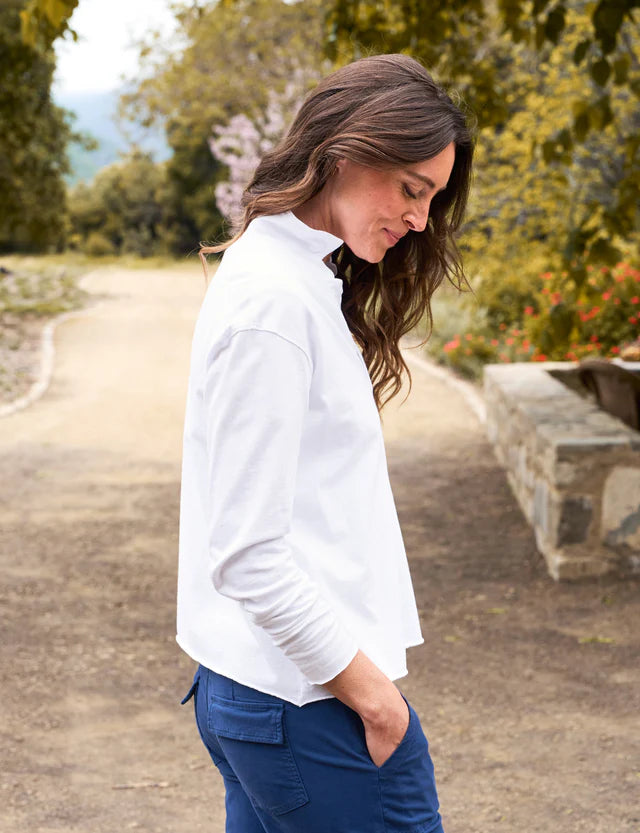 Frank and Eileen Patrick Popover Jersey Henley in White