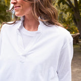 Frank and Eileen Patrick Popover Jersey Henley in White