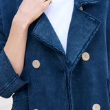 Frank and Eileen Mini Belfast Cropped Peacoat in Indigo Mineral