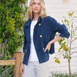 Frank and Eileen Mini Belfast Cropped Peacoat in Indigo Mineral