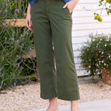 Frank and Eileen Westport Wide Leg Chino in Hunter Green