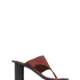 A Emery Hardie Heeled Sandal in Brick Suede
