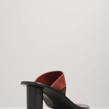 A Emery Hardie Heeled Sandal in Brick Suede