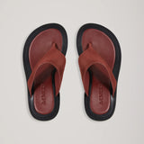 A Emery Hardie Heeled Sandal in Brick Suede