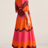 Ilio Nema Dryope Dress in Pink and Red