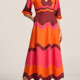 Ilio Nema Dryope Dress in Pink and Red