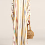Ilio Nema Pollux Maxi Caftan in Afro Broken Stripe