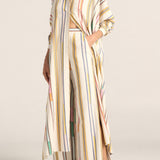 Ilio Nema Pollux Maxi Caftan in Afro Broken Stripe