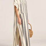 Ilio Nema Castor Caftan in Black and White