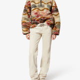 Isabel Marant Marner Coat in Ecru and Ochre