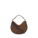 Isabel Marant Oskan Soft Zip Shoulder Strap Bag in Leopard