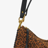 Isabel Marant Oskan Soft Zip Shoulder Strap Bag in Leopard