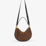 Isabel Marant Oskan Soft Zip Shoulder Strap Bag in Leopard