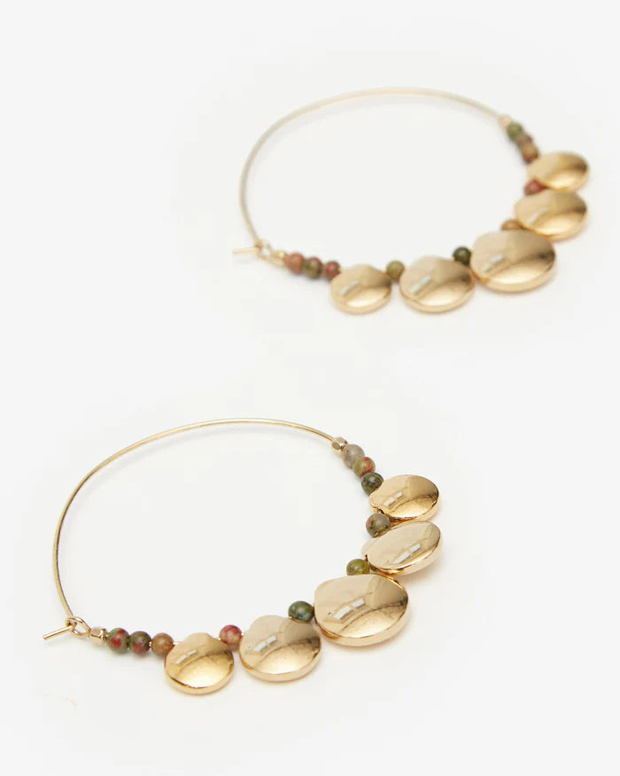 Isabel Marant Adriel Large Hoops in Khaki