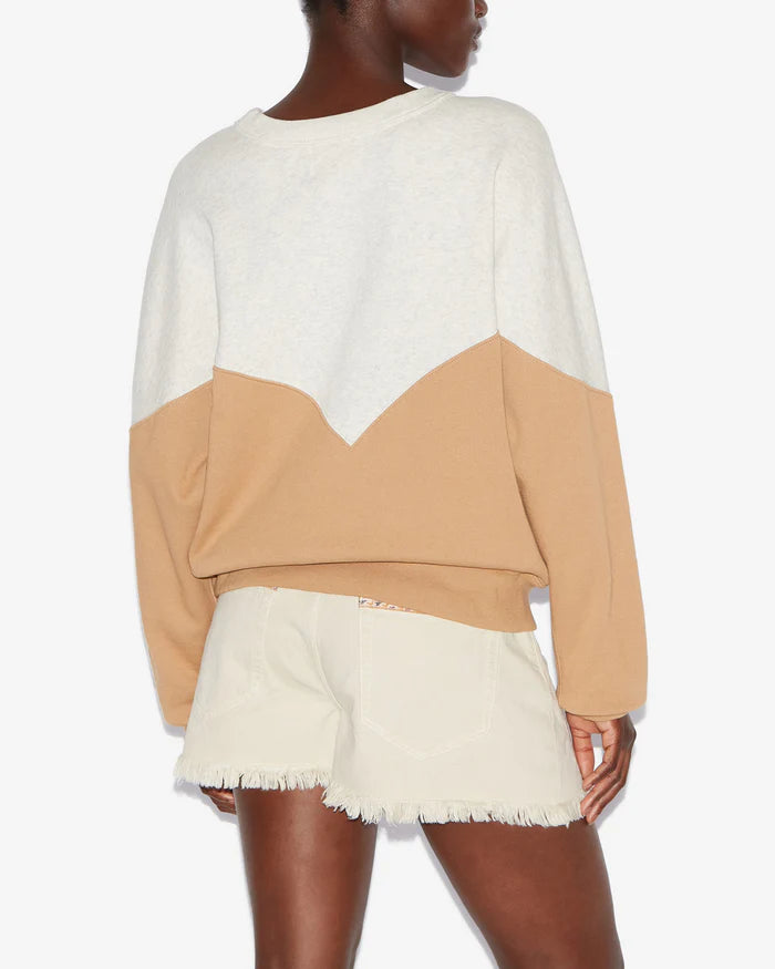 Isabel Marant Houston Sweat Shirt in Ecru and Camel