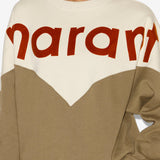 Isabel Marant Houston Sweatshirt in Ecru and Dark Khaki