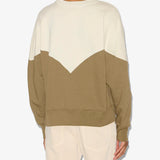 Isabel Marant Houston Sweatshirt in Ecru and Dark Khaki