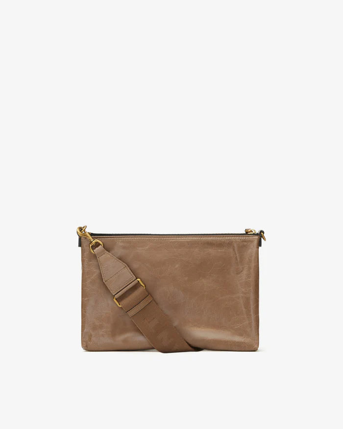 Isabel Marant Nessah Shoulder Strap Bag in Dark Khaki