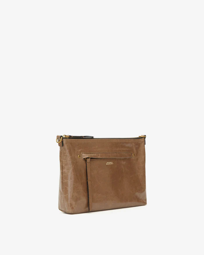 Isabel Marant Nessah Shoulder Strap Bag in Dark Khaki