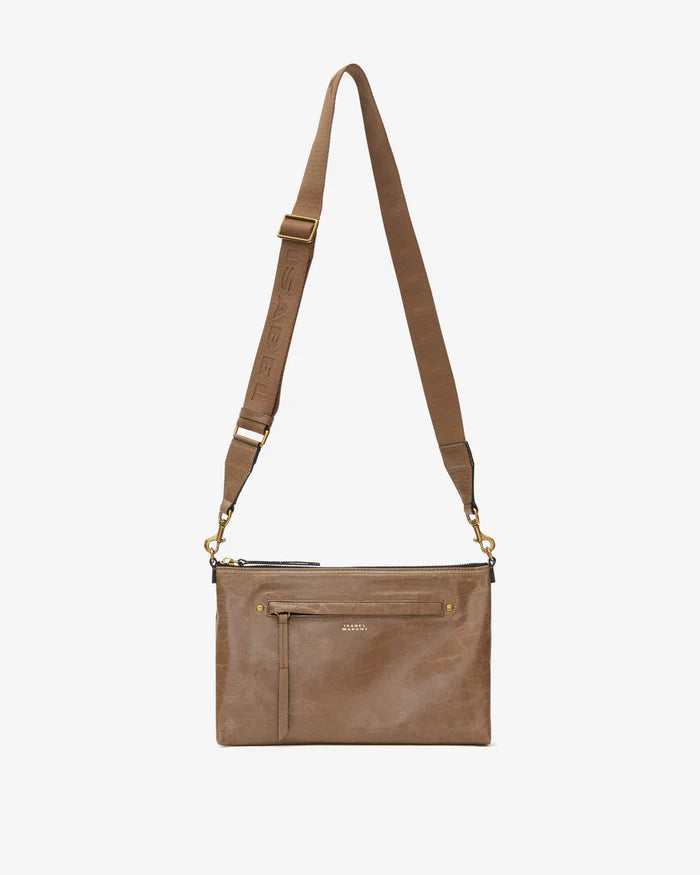 Isabel Marant Nessah Shoulder Strap Bag in Dark Khaki