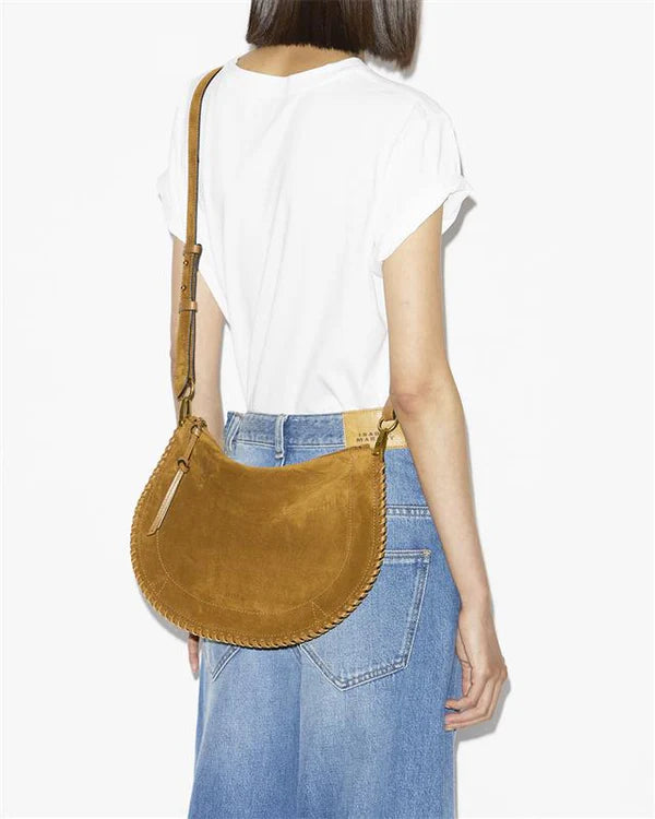 Isabel Marant Oskan Soft Zip Shoulder Strap Bag in Cognac