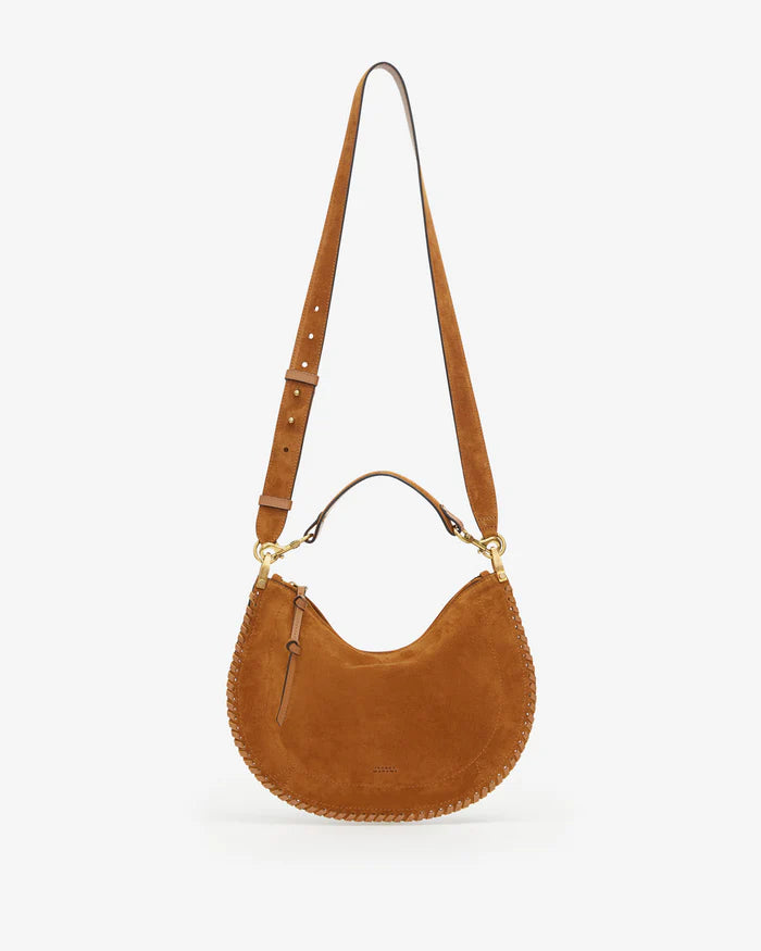 Isabel Marant Oskan Soft Zip Shoulder Strap Bag in Cognac