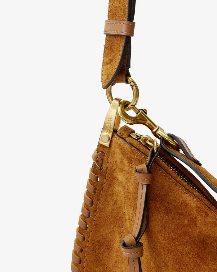 Isabel Marant Oskan Soft Zip Shoulder Strap Bag in Cognac