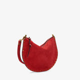 Isabel Marant Oskan Moon Soft Zip Shoulder Strap Bag in Scarlet Red