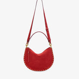 Isabel Marant Oskan Moon Soft Zip Shoulder Strap Bag in Scarlet Red