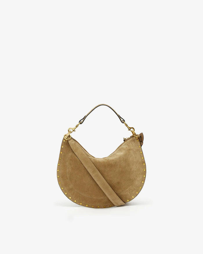 Isabel Marant Oskan Soft Zip Shoulder Strap Bag in Taupe