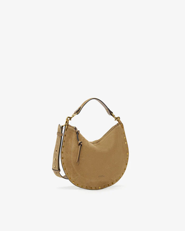 Isabel Marant Oskan Soft Zip Shoulder Strap Bag in Taupe