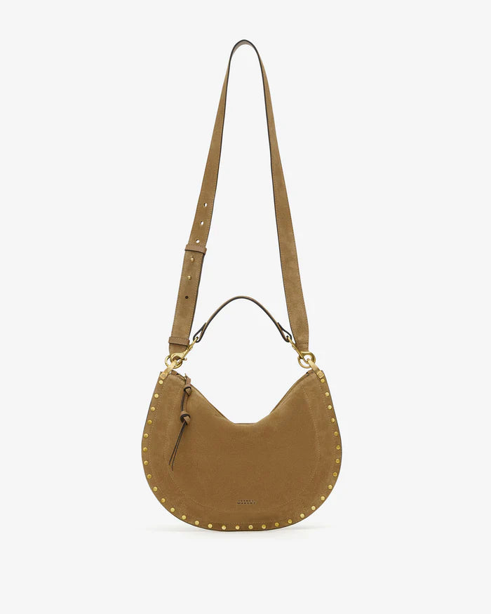 Isabel Marant Oskan Soft Zip Shoulder Strap Bag in Taupe