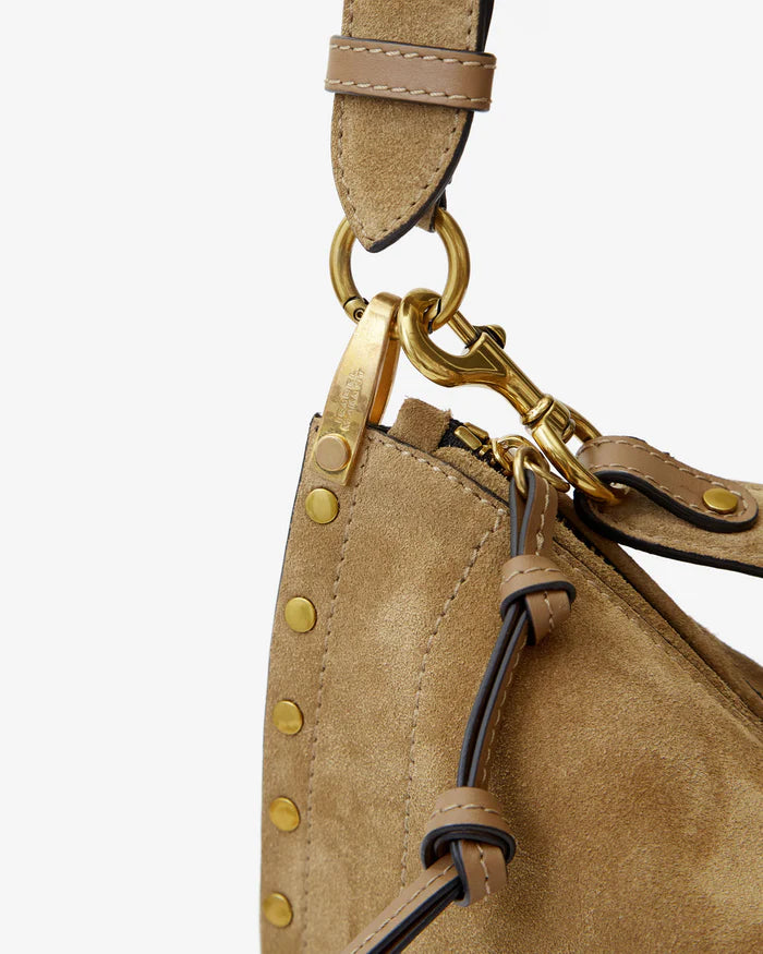 Isabel Marant Oskan Soft Zip Shoulder Strap Bag in Taupe