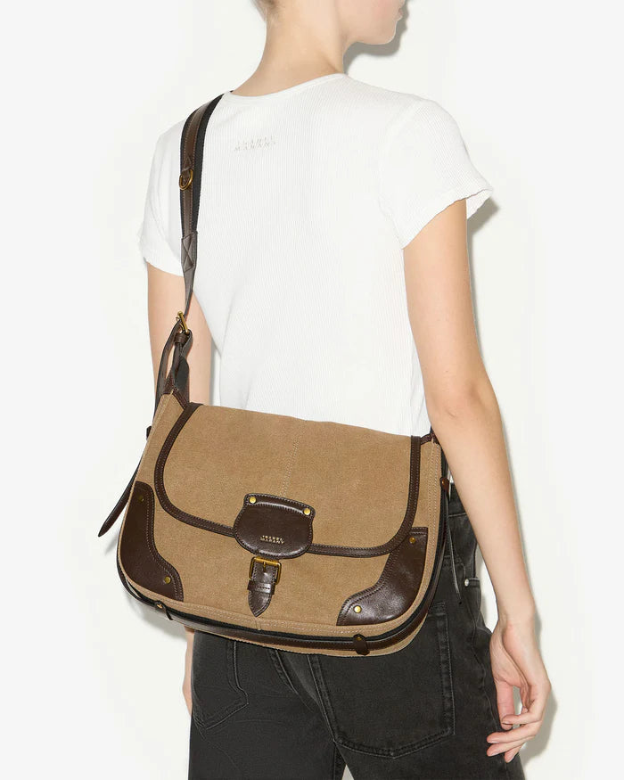 Isabel Marant Sierra Shoulder Strap Bag in Khaki