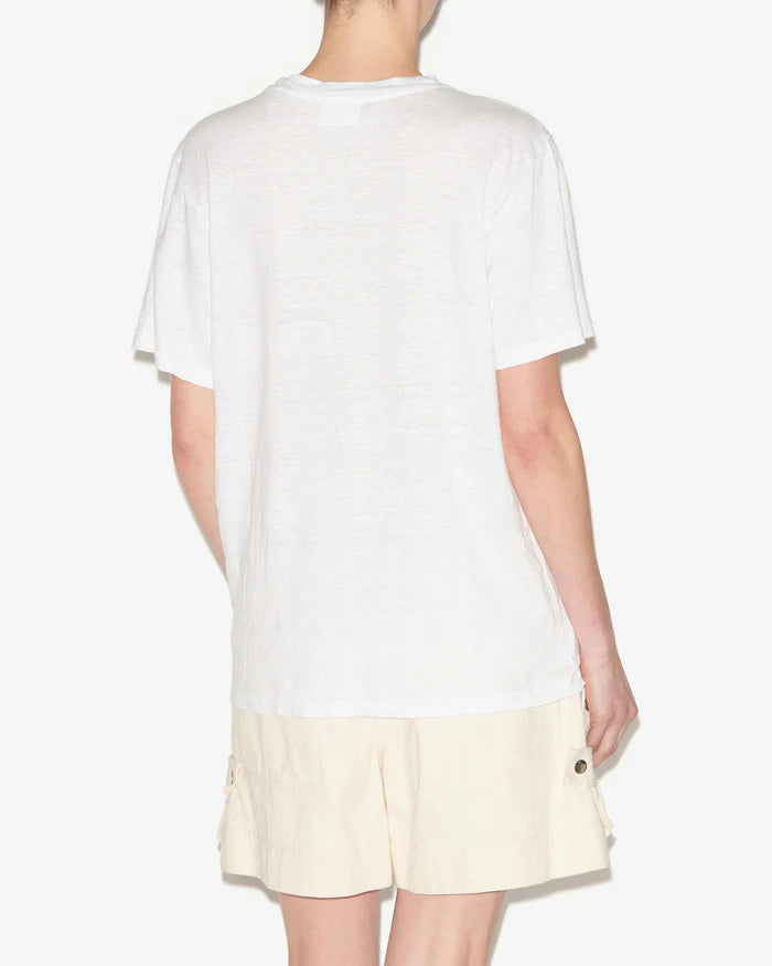 Isabel Marant Zewel T-Shirt in White and Light Gold