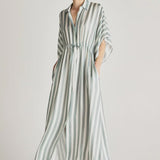 Jac and Jack Breton Dress in Fennel and Ecru