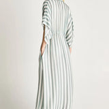 Jac and Jack Breton Dress in Fennel and Ecru