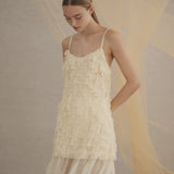 Luxe De Valentina Heartbreak Mini Dress in Butter Cream