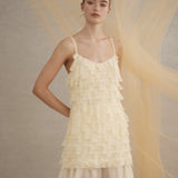 Luxe De Valentina Heartbreak Mini Dress in Butter Cream