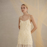 Luxe De Valentina Heartbreak Mini Dress in Butter Cream