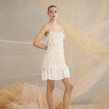 Luxe De Valentina Heartbreak  Mini Dress in Ivory